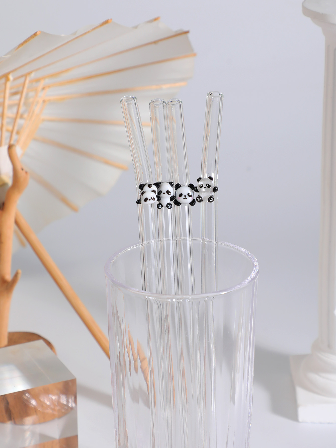 Espresso Shot Glass - 4/7PCS 팬더 디자인 재사용 가능한 구부러진