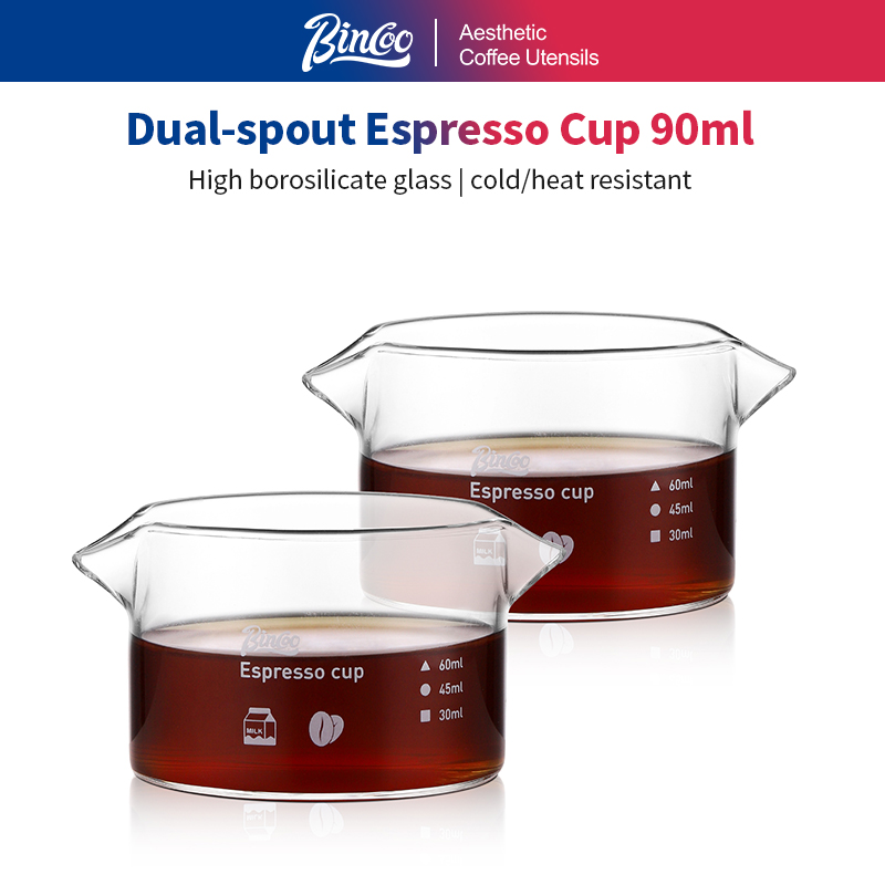BINCOO 90ml 더블 스파우트 에스프레소 계량컵  - Espresso Shot Glass 리뷰 및 가격